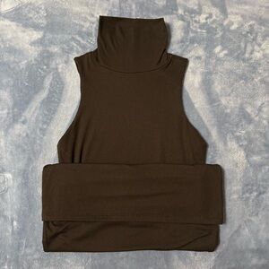 Black Popular 21 Sleeveless Turtleneck Bodycon Dress